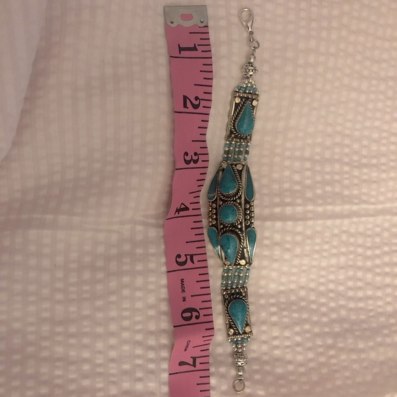 Turquoise bracelet - Vintage Sterling Silver - 50 grams - Picture 3 of 10